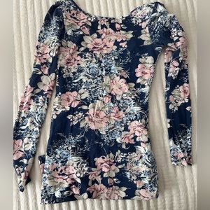 Guess Bodycon Floral Dress Scoop Back